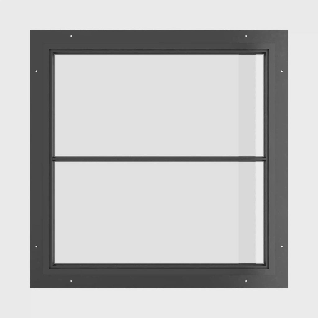 geometric steel window with 1H gridline and low-e glazing