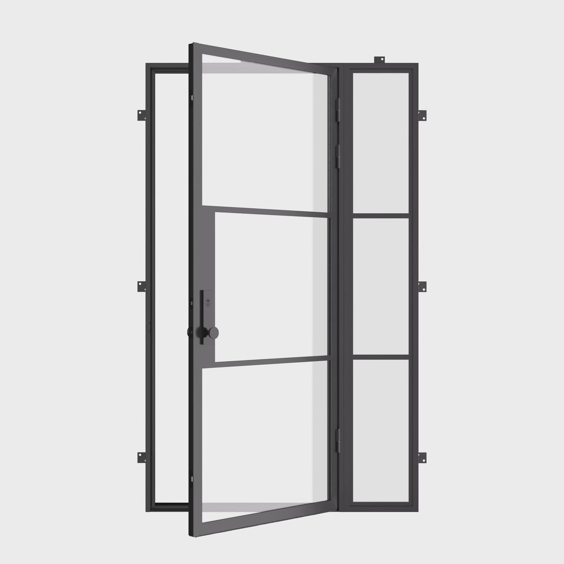 architectural single flat door with right sidelight and thermal separation