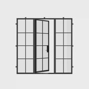 Luxury single flat architectural steel door with insulated glass