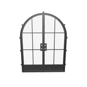 Air 7 double full arch steel front doors, modern steel front door with dramatic arch