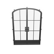 Air 7 double mini arch steel front doors, contemporary luxury double entry door with mini arches