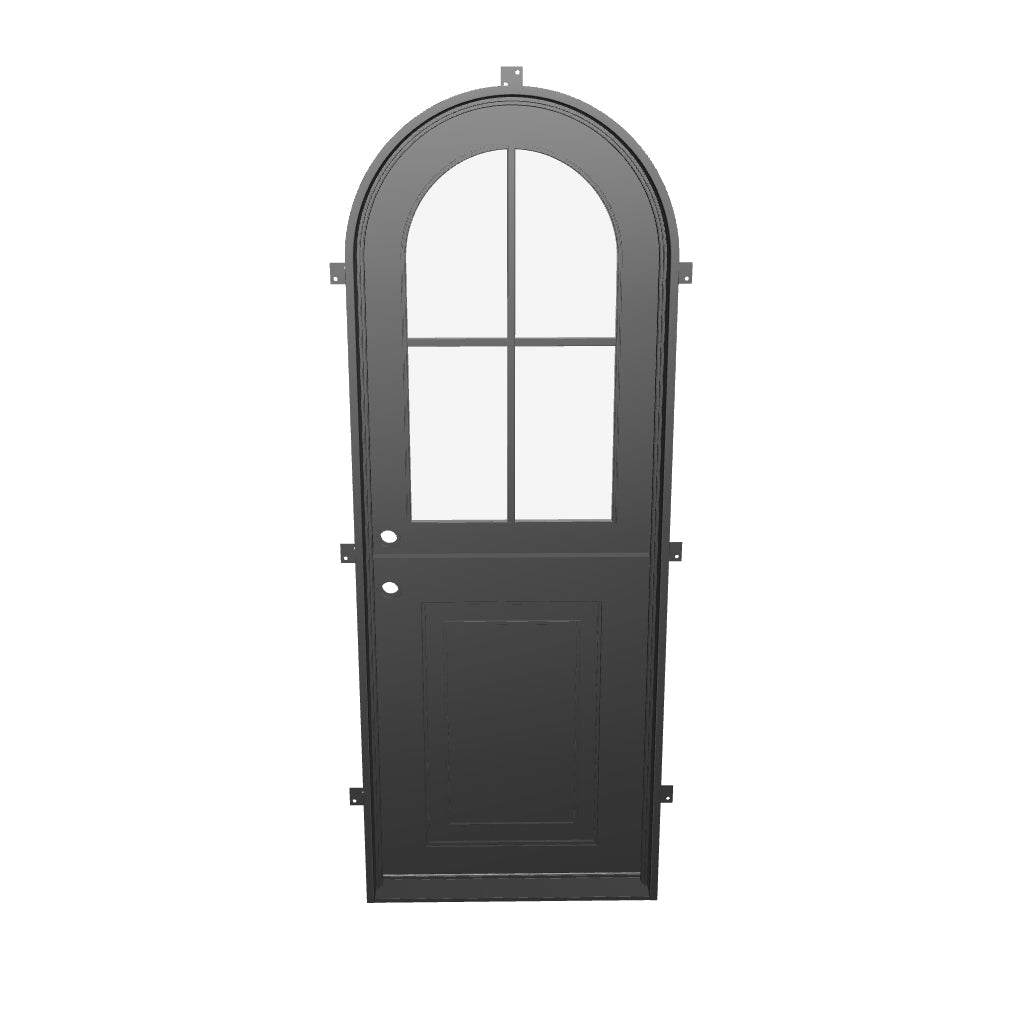 Air Getty Dutch single full arch steel exterior Dutch door with traditional curved profile