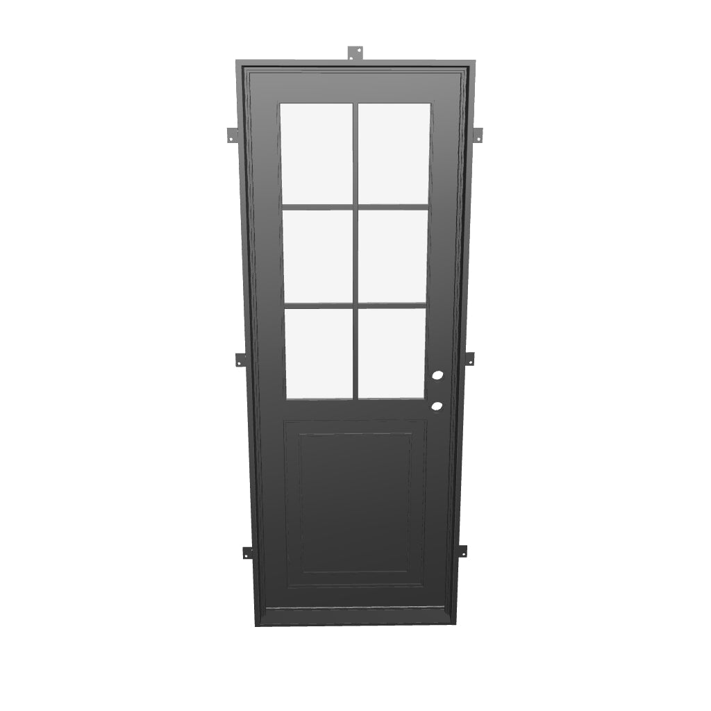 Air Getty single flat steel exterior door with slim frame architectural styling