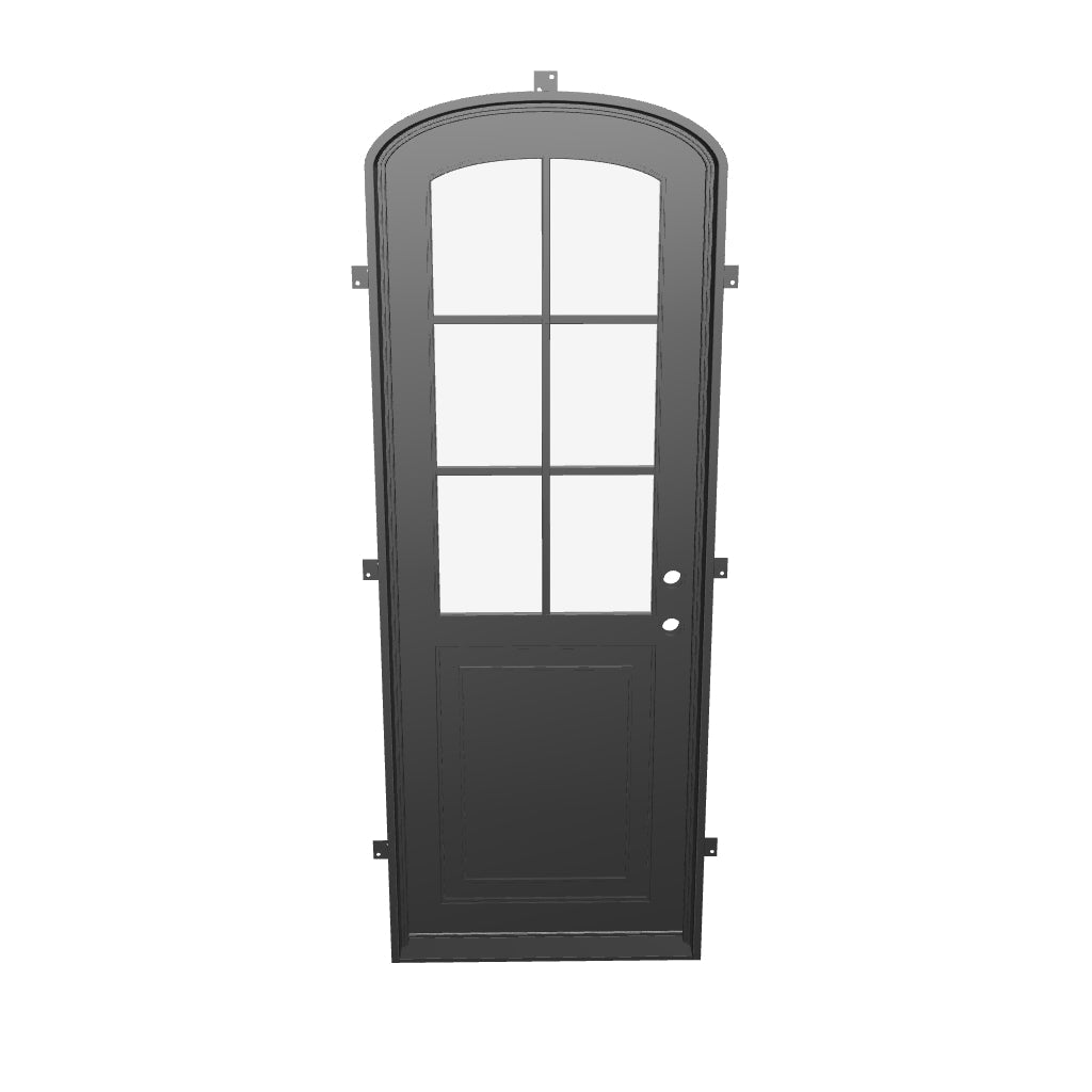Air Getty single mini arch architectural steel front door with refined curved profile