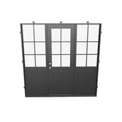 Air Getty single flat architectural steel front door with sidelights and modern design