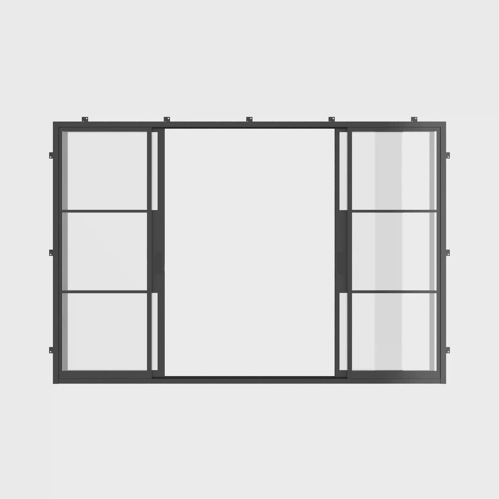 sleek custom center split sliding door