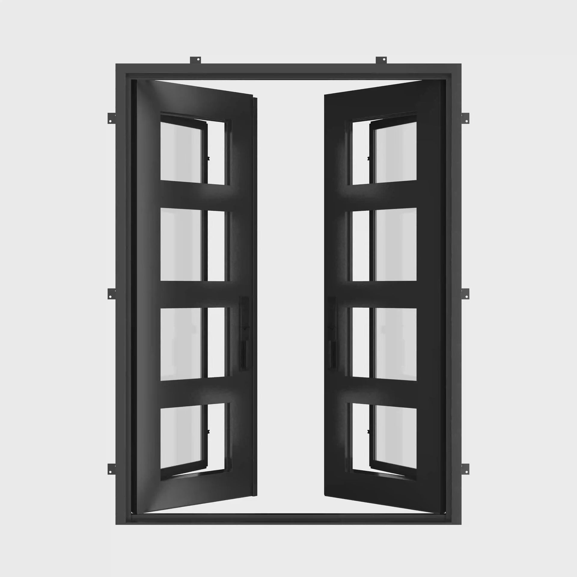Knox bronze color exterior metal double flat front door.