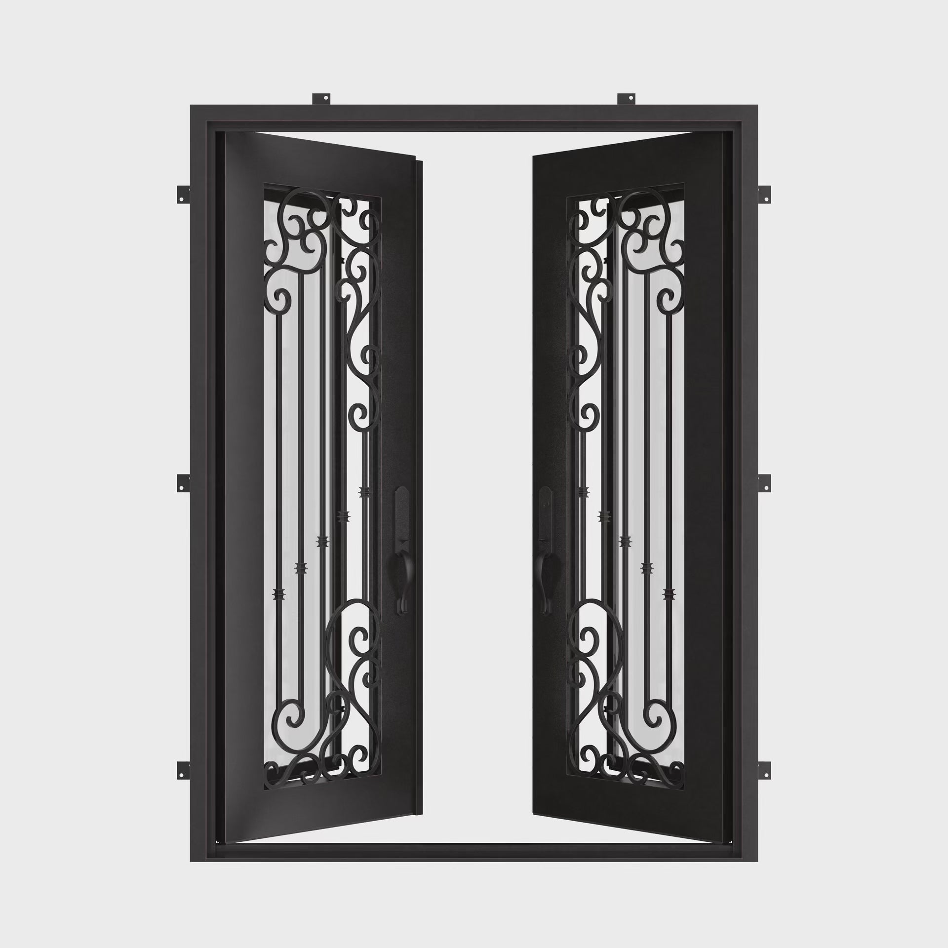 Paris flat top french entry door with thermal break and thick glass.