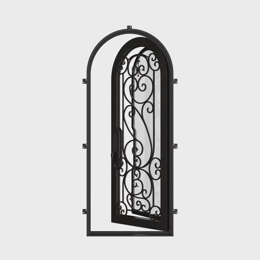 Hills single full arch exterior door with thermal break and efficient glass.
