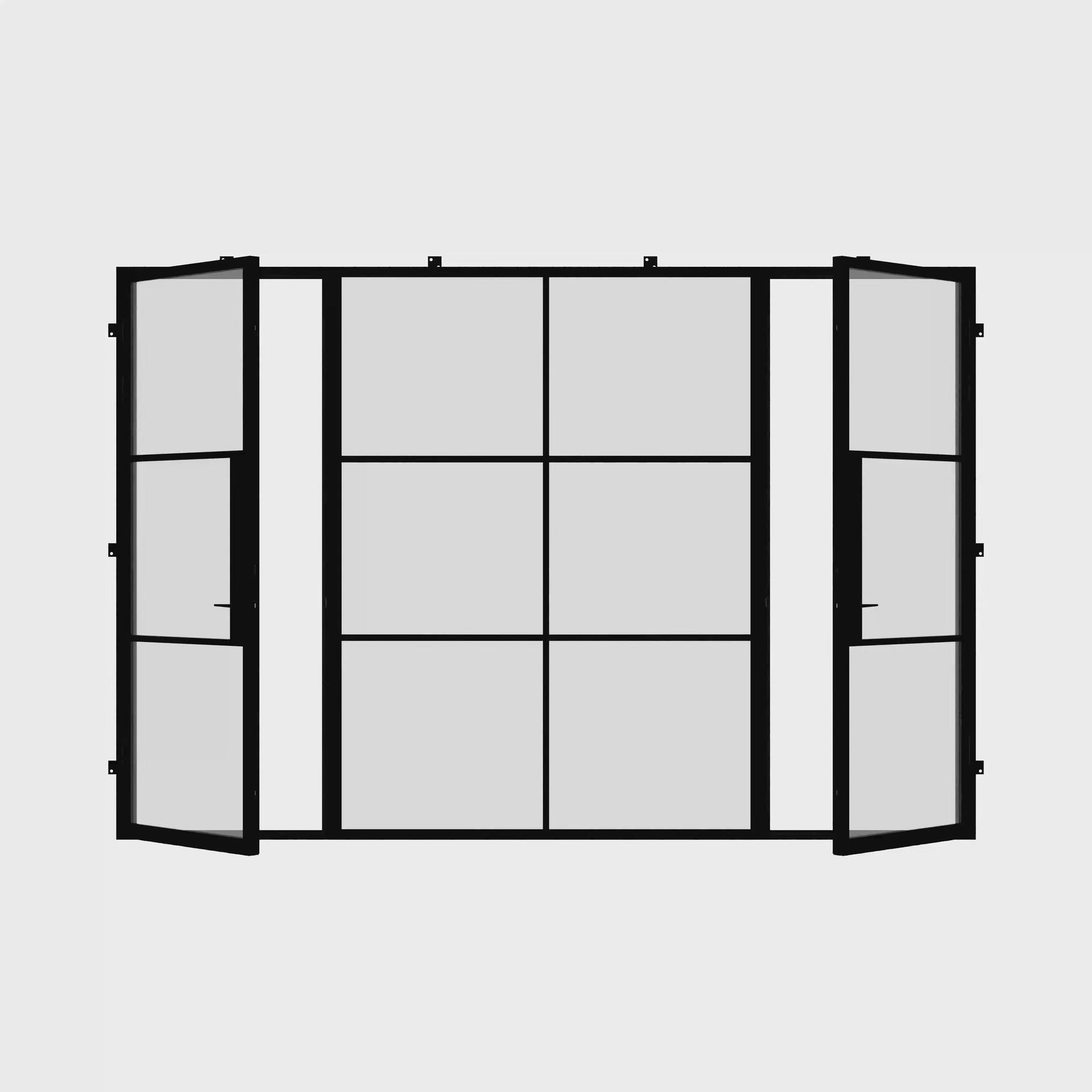Air 4 double single door system with central glass panel and modern styling