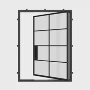 Air 5 pivot flat steel door exterior style cold-rolled steel and glazing