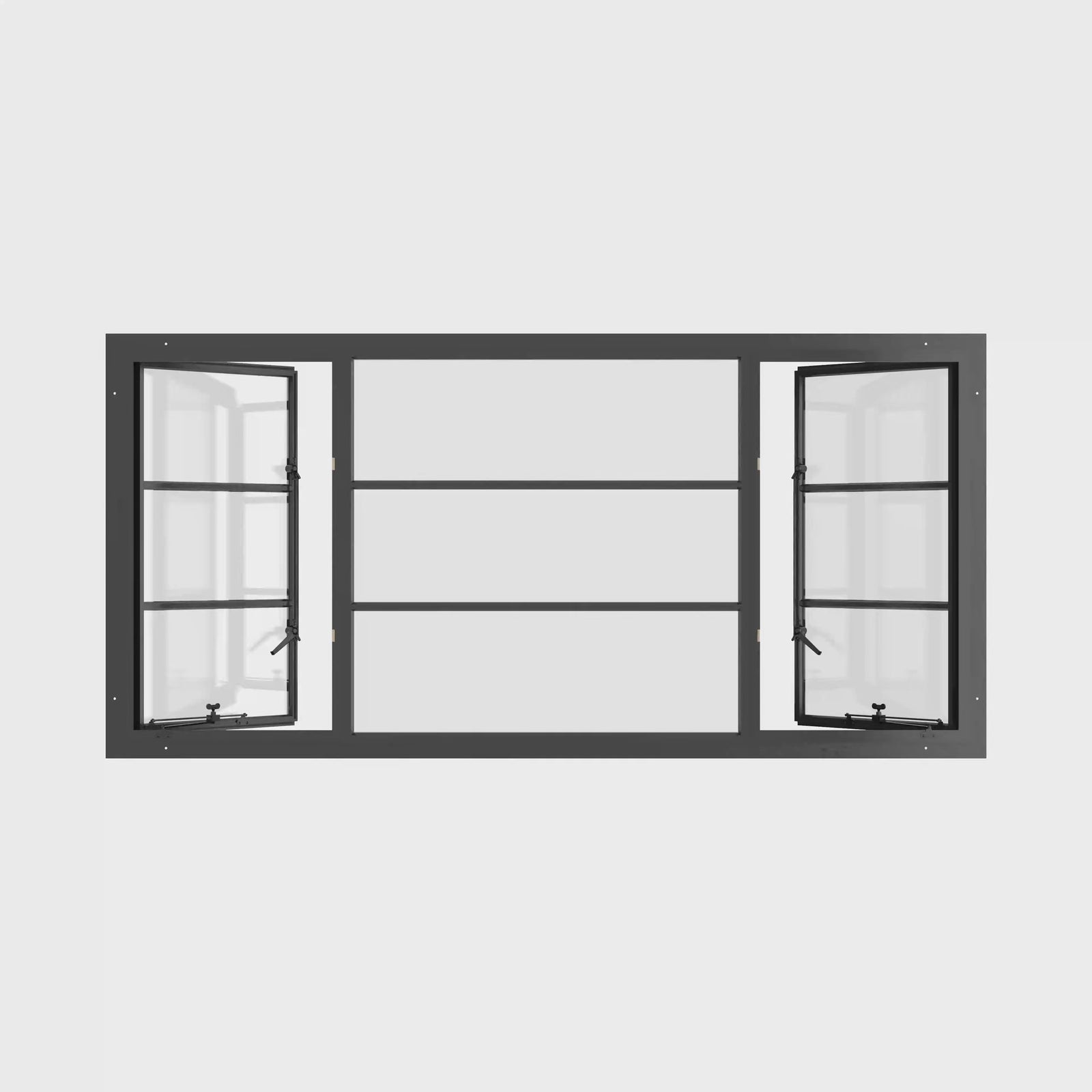 Thermally broken portrait steel casement window with narrow sightlines