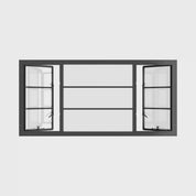 Thermally broken portrait steel casement window with narrow sightlines
