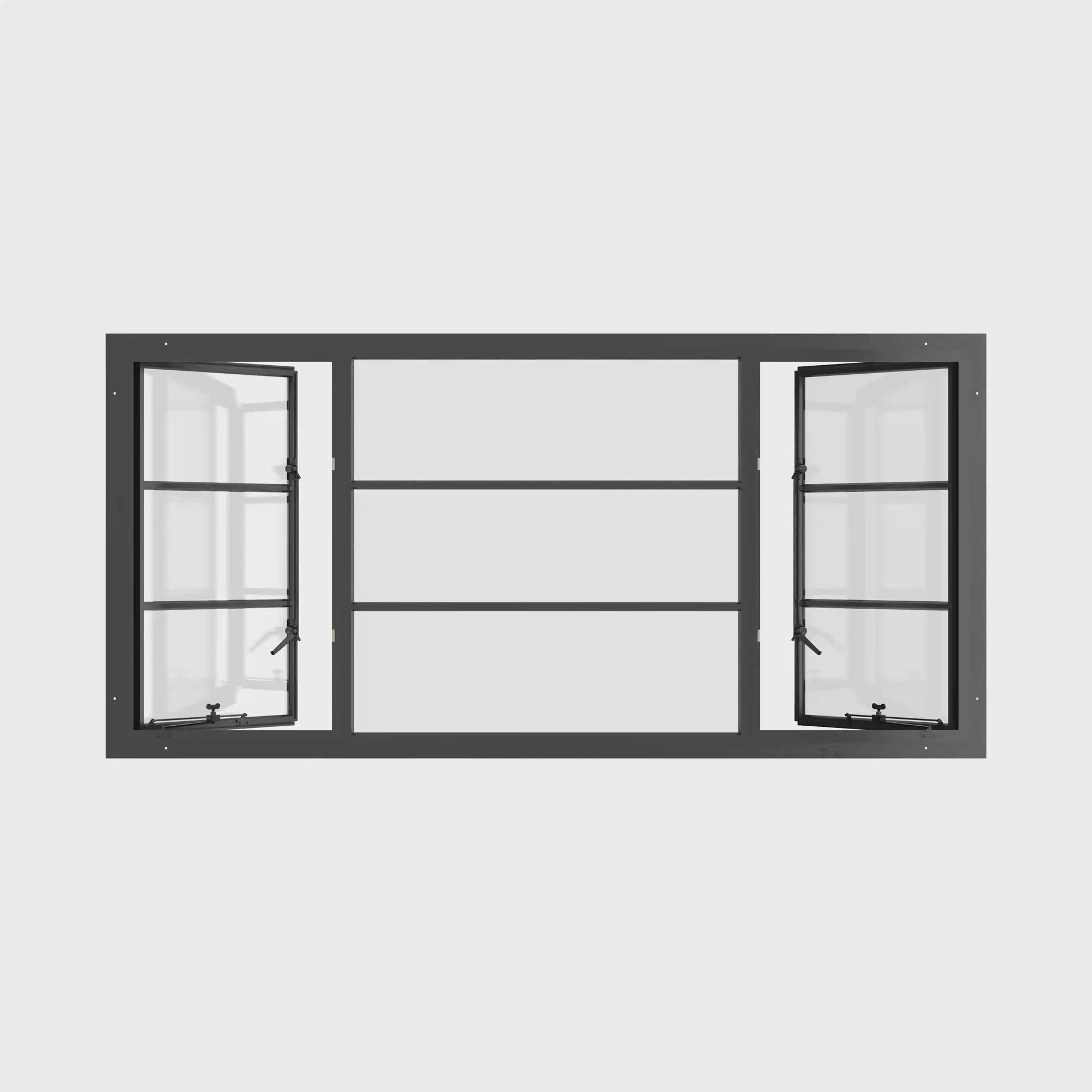 Thermally broken portrait steel casement window with narrow sightlines