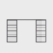 Air 4 double flat sliding doors with clean geometry and tempered glass