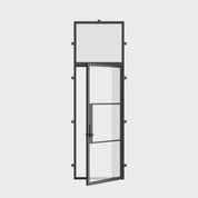 Air 4 flat single architectural steel door with upper glass panel