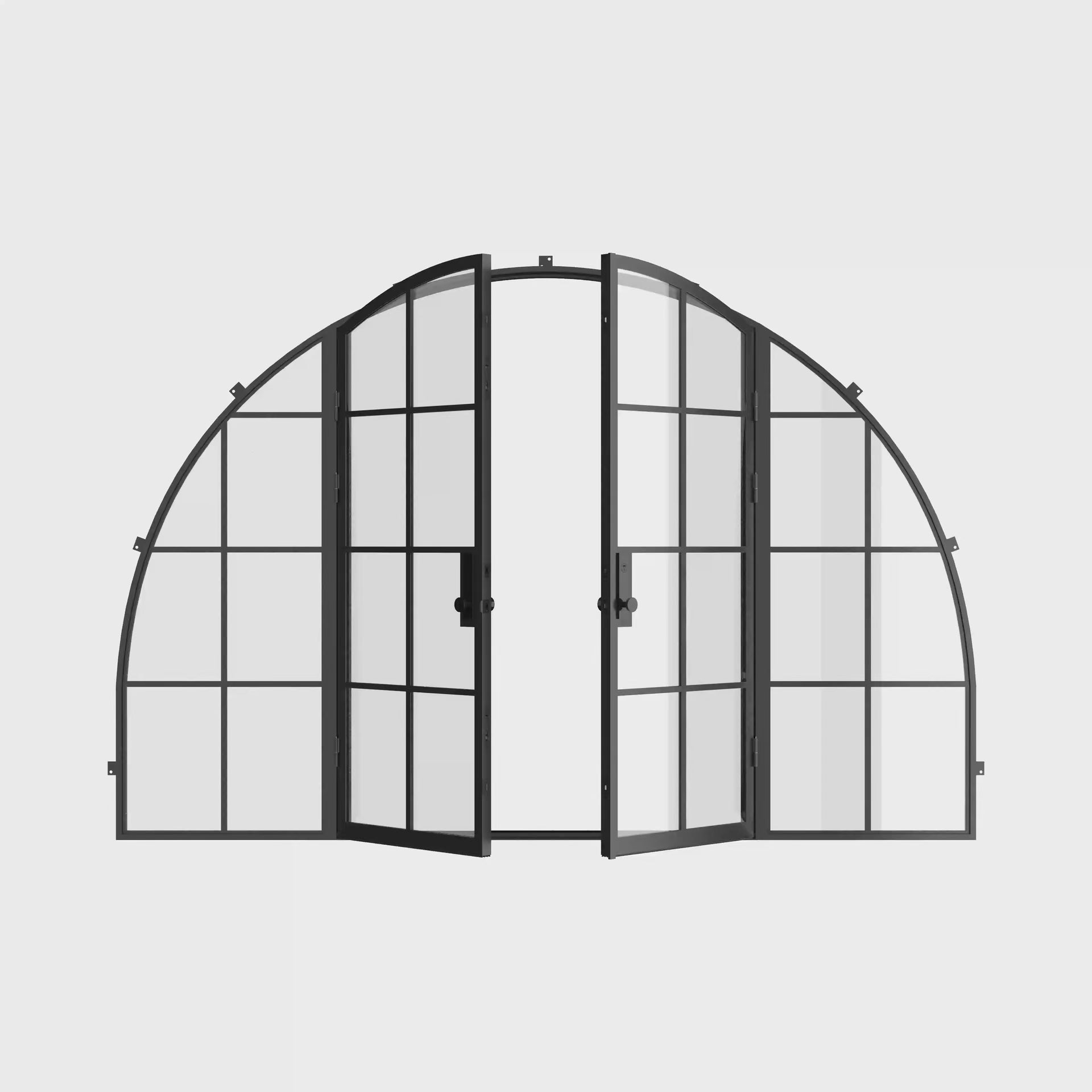 Luxury wide double full arch architectural steel door