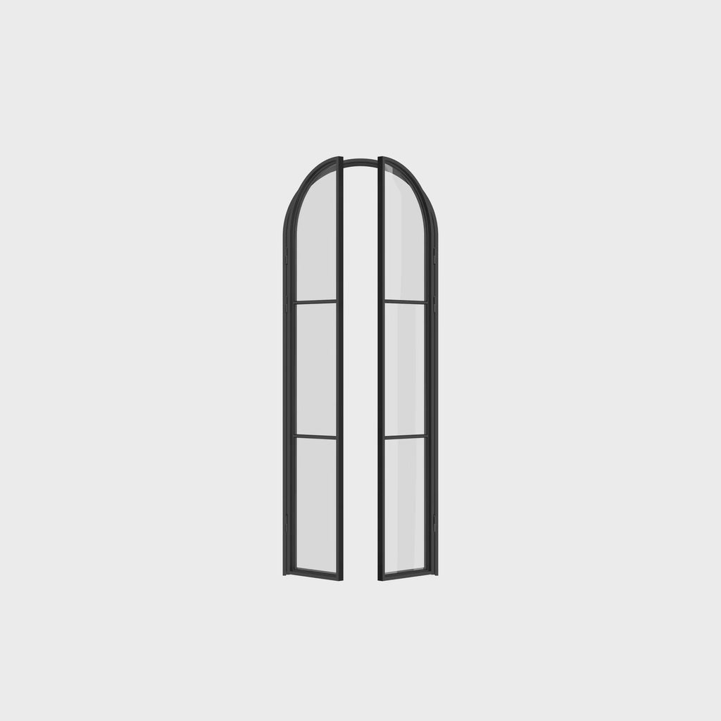Air 4 double full arch steel pantry doors, galvanized mixed steel build