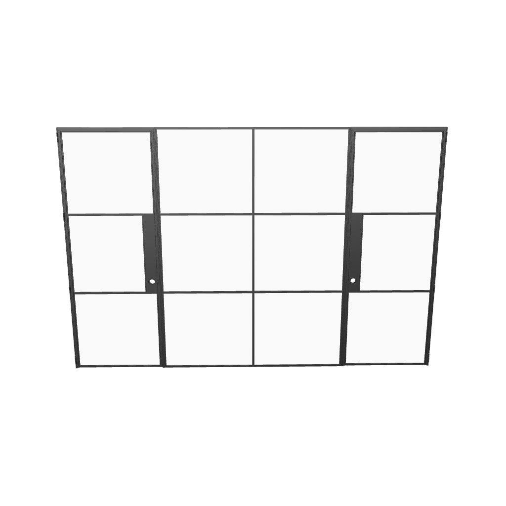 Air 4 modular interior door wall with dual leaves and fixed middle panel in sturdy OTTOSTUMM steel 