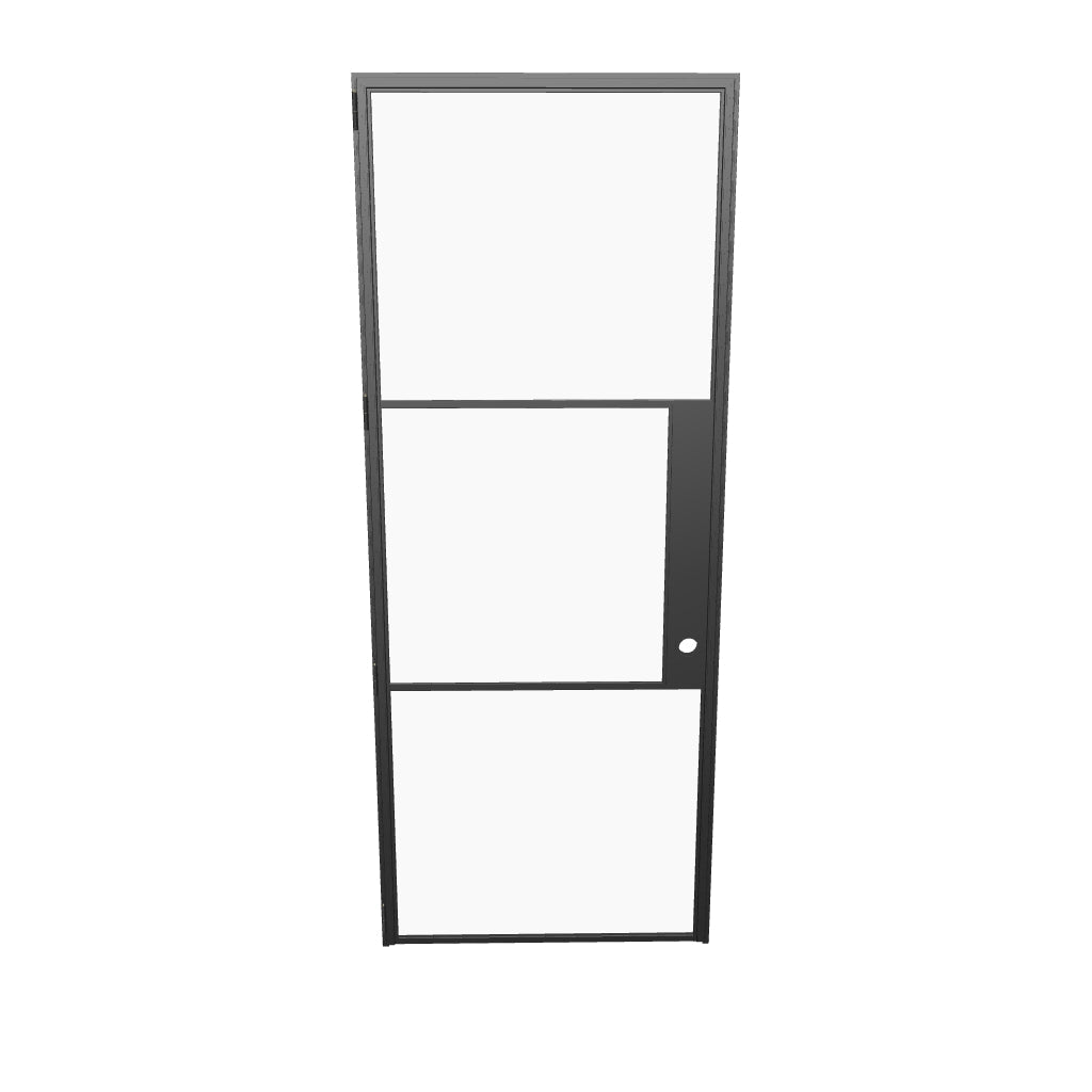 Air 4 single leaf steel door with minimalist grid and sturdy construction