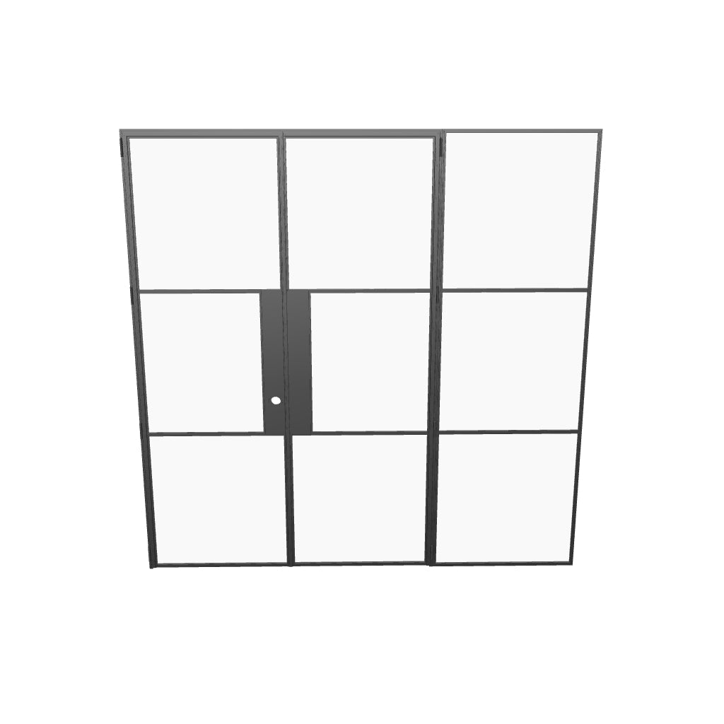 Air 4 double flat steel door system with right side glass panel
