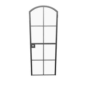 Air 5 Dutch single arch interior door in black hot-rolled steel with single pane tempered glass
