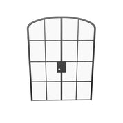 Interior double mini arch solid steel doors, factory style black finish
