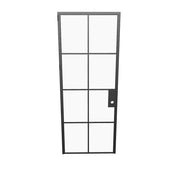 Air 5 single flat interior door detail of steel frame and tempered glass
