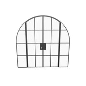 Interior double full arch factory style steel doors with sidelights