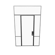 Modern Air Grand interior door with sidelights and flat transom window crafted from OTTOSTUMM hot-rolled steel framing