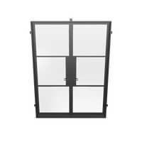 Elegant steel French-style double doors for backyard patio access