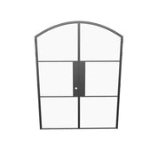 Air 4 arched double steel doors with tempered glass panels and durable architectural frame