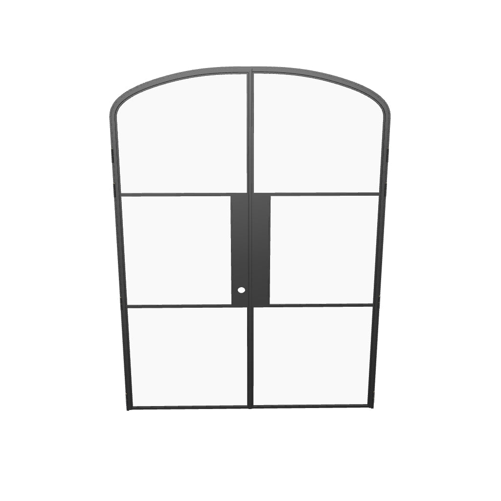 Air 4 double mini arch interior doors with strong steel frame and sleek grid pattern