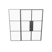 Air 4 double flat steel door system with single sidelite panel