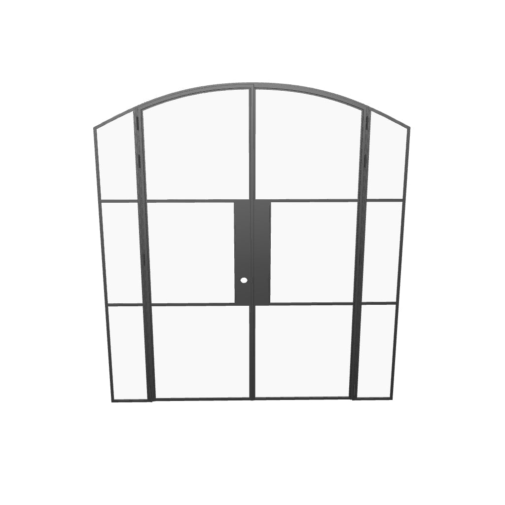 Air 4 double arch door system with side glass and sturdy steel frame