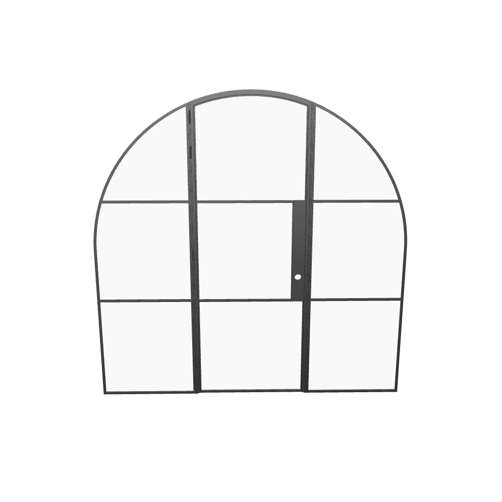 Air 4 modern full arch door with sidelights and durable construction