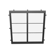 contemporary 2 panel folding steel glass door