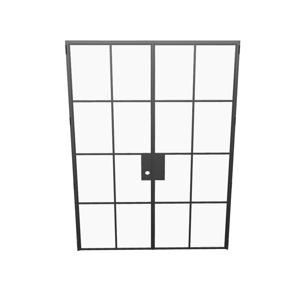 Air 5 double flat interior doors front elevation in hot-rolled steel