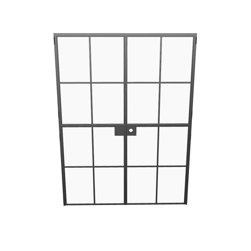 Interior Dutch double flat solid steel doors, factory style
