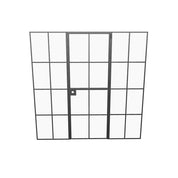 Air 5 Dutch single flat interior door with sidelights rear angle showing steel framework