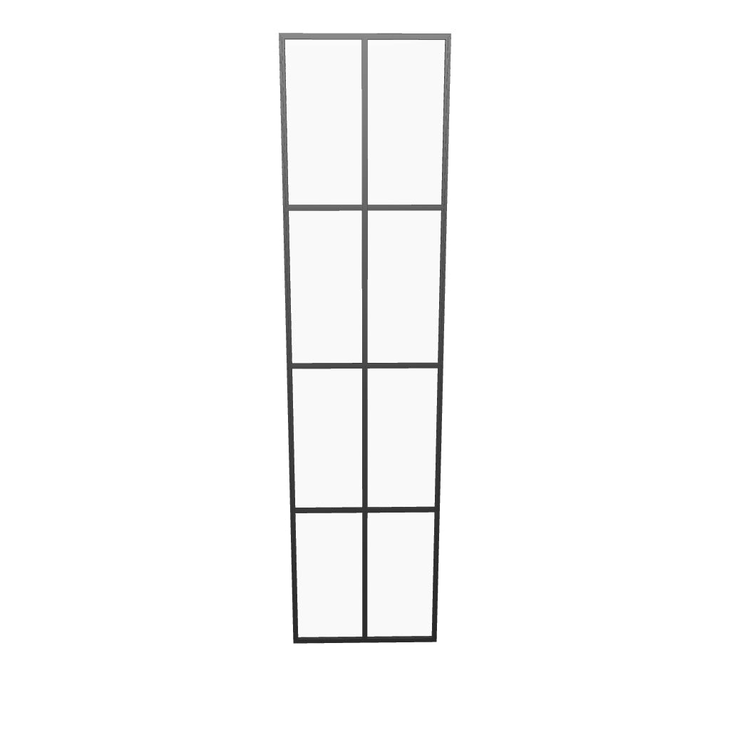 Interior solid steel side window unit with tempered glass