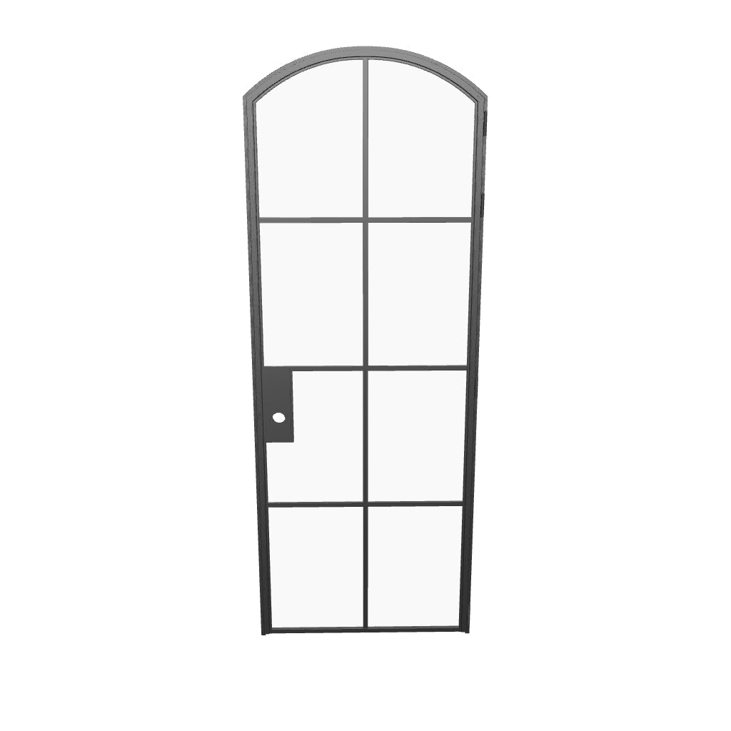 Interior single arch hot-rolled steel door, modular build