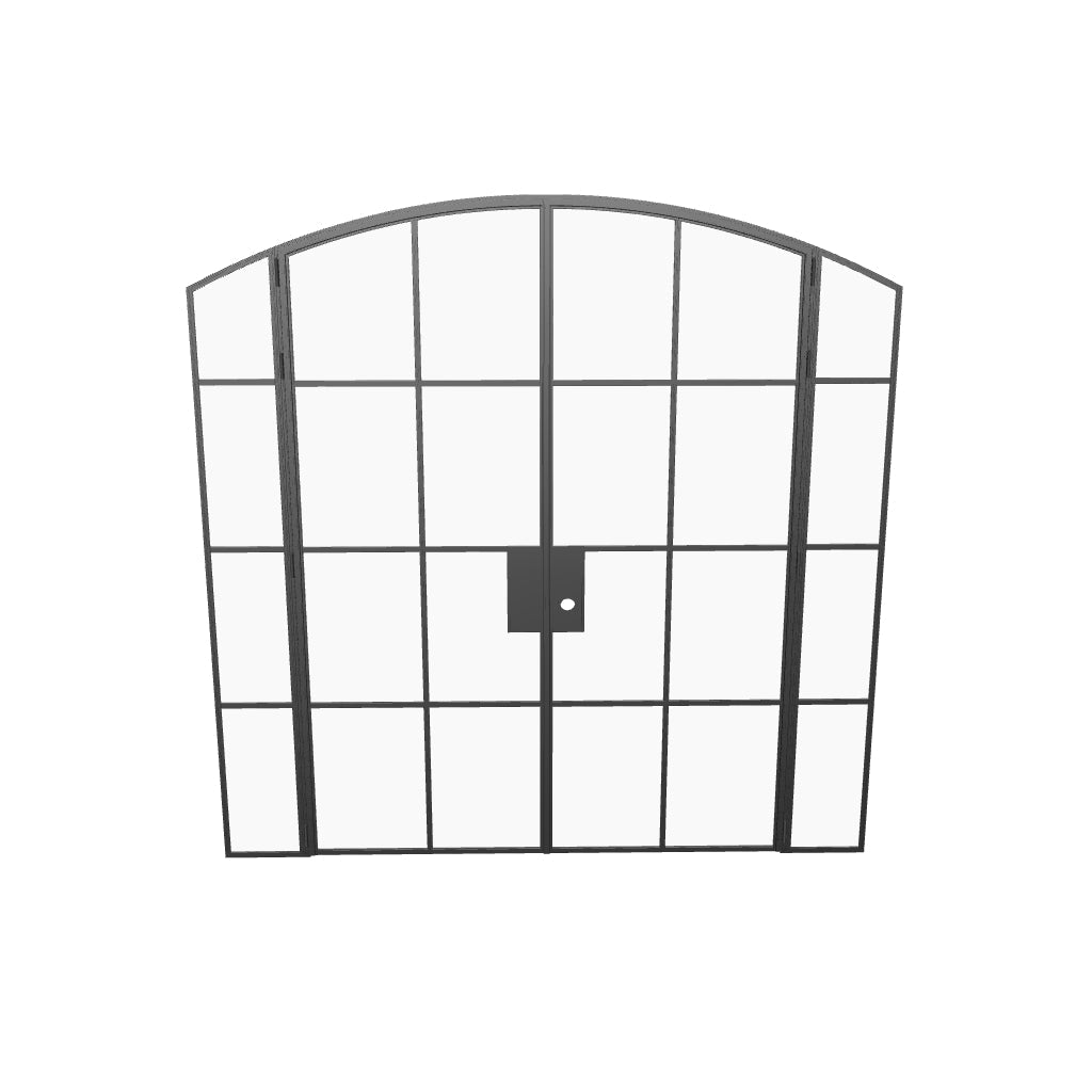 Air 5 double interior doors arch design with sidelights and removable threshold