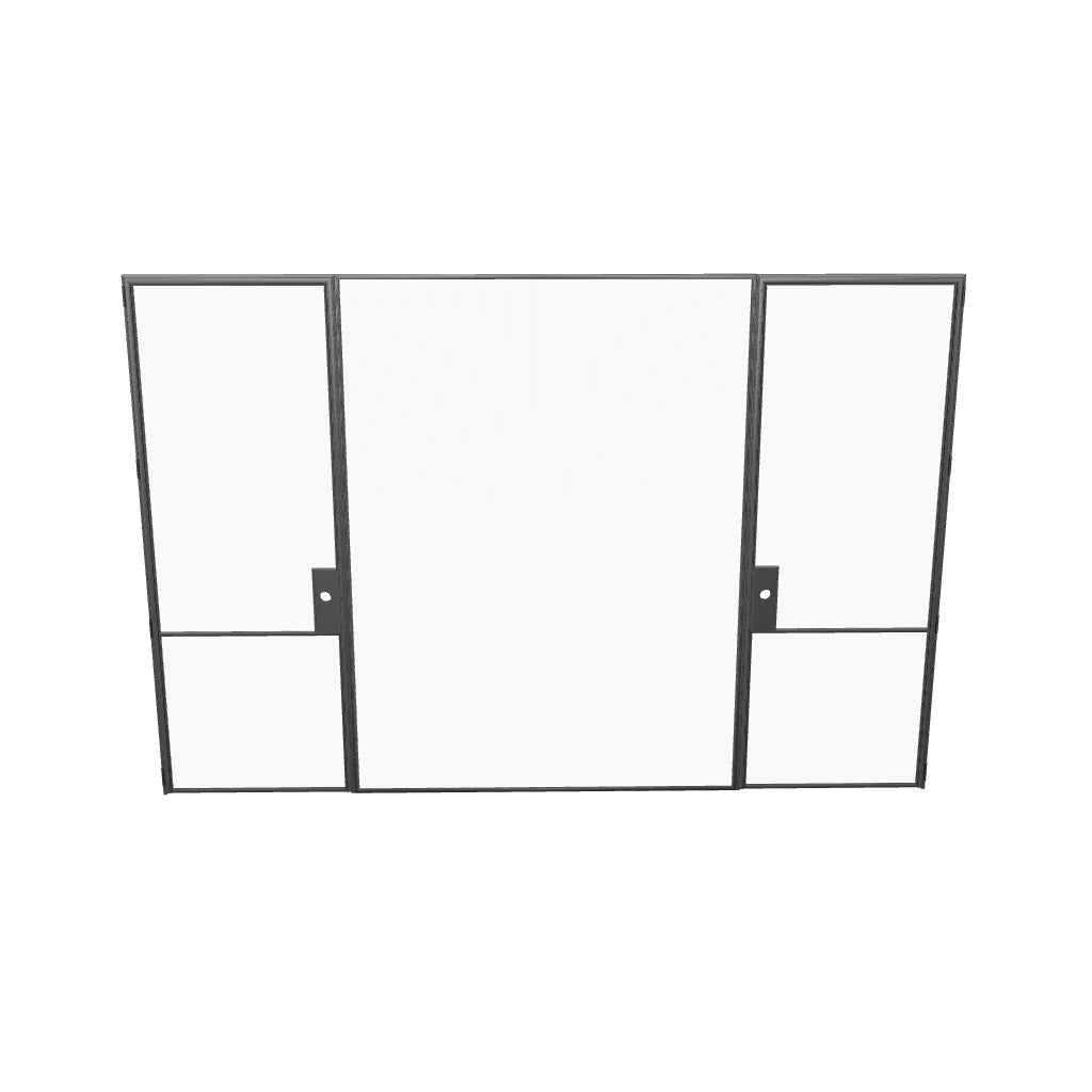 Modern interior glass steel doors with middle fixed lite, Air Grand slim OTTOSTUMM steel with removable threshold