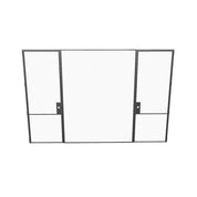 Modern interior glass steel doors with middle fixed lite, Air Grand slim OTTOSTUMM steel with removable threshold