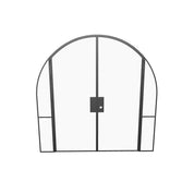 Modern interior full arch steel double doors with side windows, Air Grand slim hot-rolled steel construction