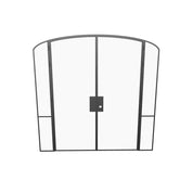 Modern interior mini arch steel double doors with side windows, Air Grand slim hot-rolled steel construction