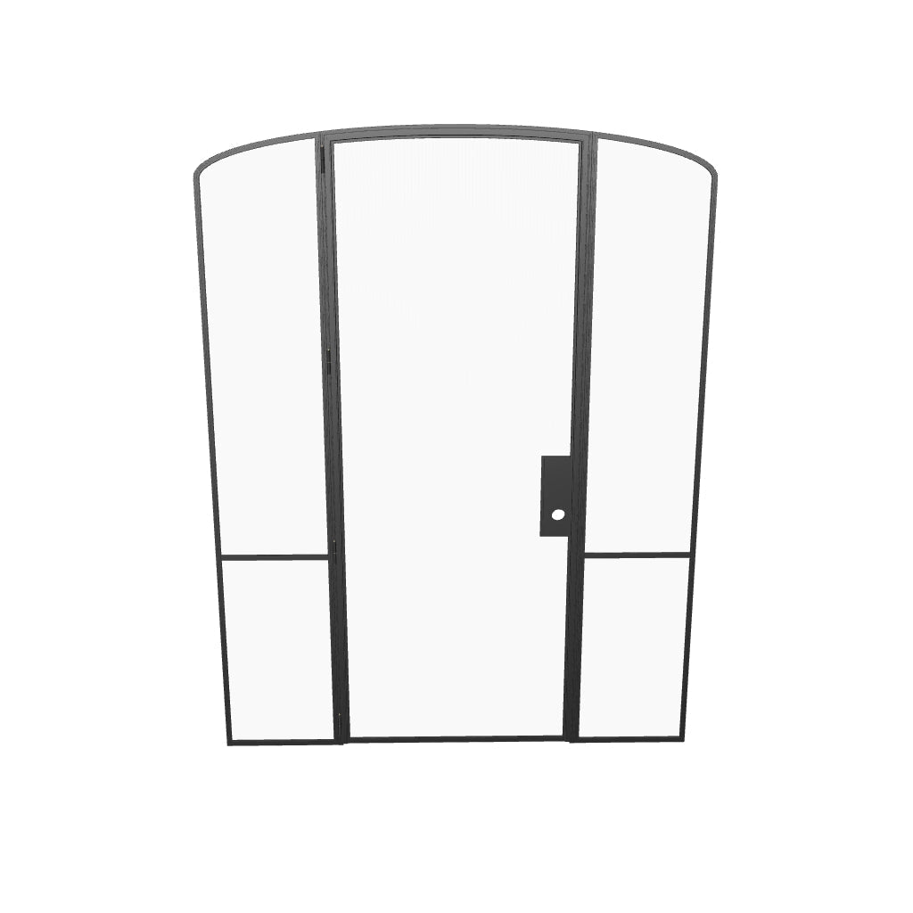 Modern interior mini arch glass steel door with sidelights, Air Grand slim OTTOSTUMM steel system