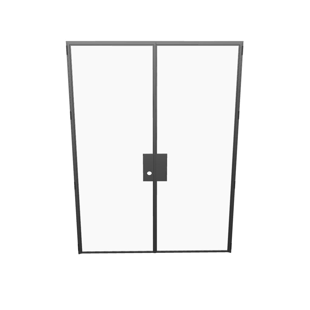 Architectural Air Lite double flat glass doors with narrow sightlines and removable threshold