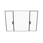 Dual single flat ottostumm steel door with middle glass panel, modular system and slim sightlines